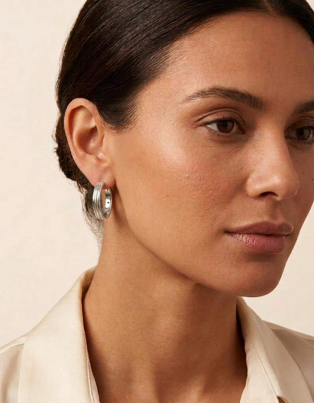 Rivas Large 25mm Silver Hoop