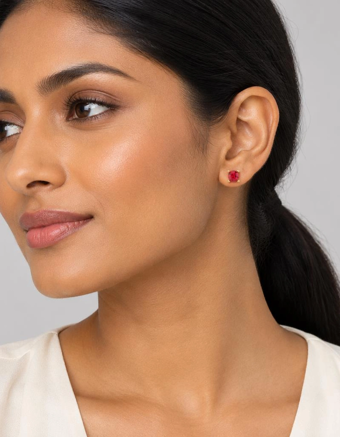 Laine 6mm Ruby Gold Earrings