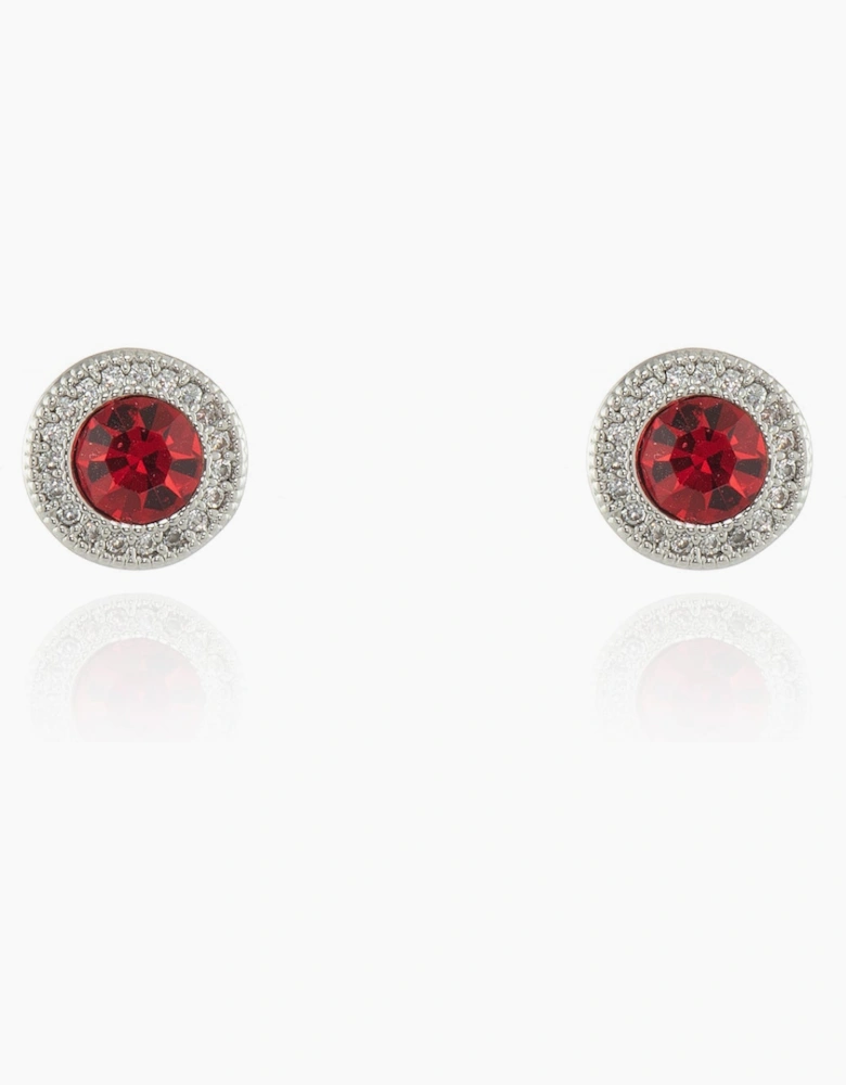 Chikle Ruby Silver Earrings