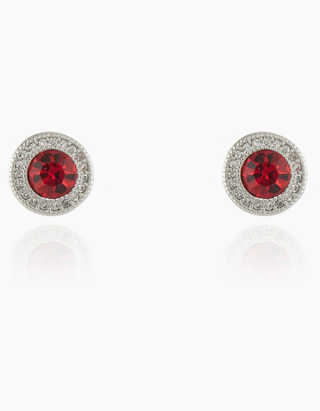 Chikle Ruby Silver Earrings