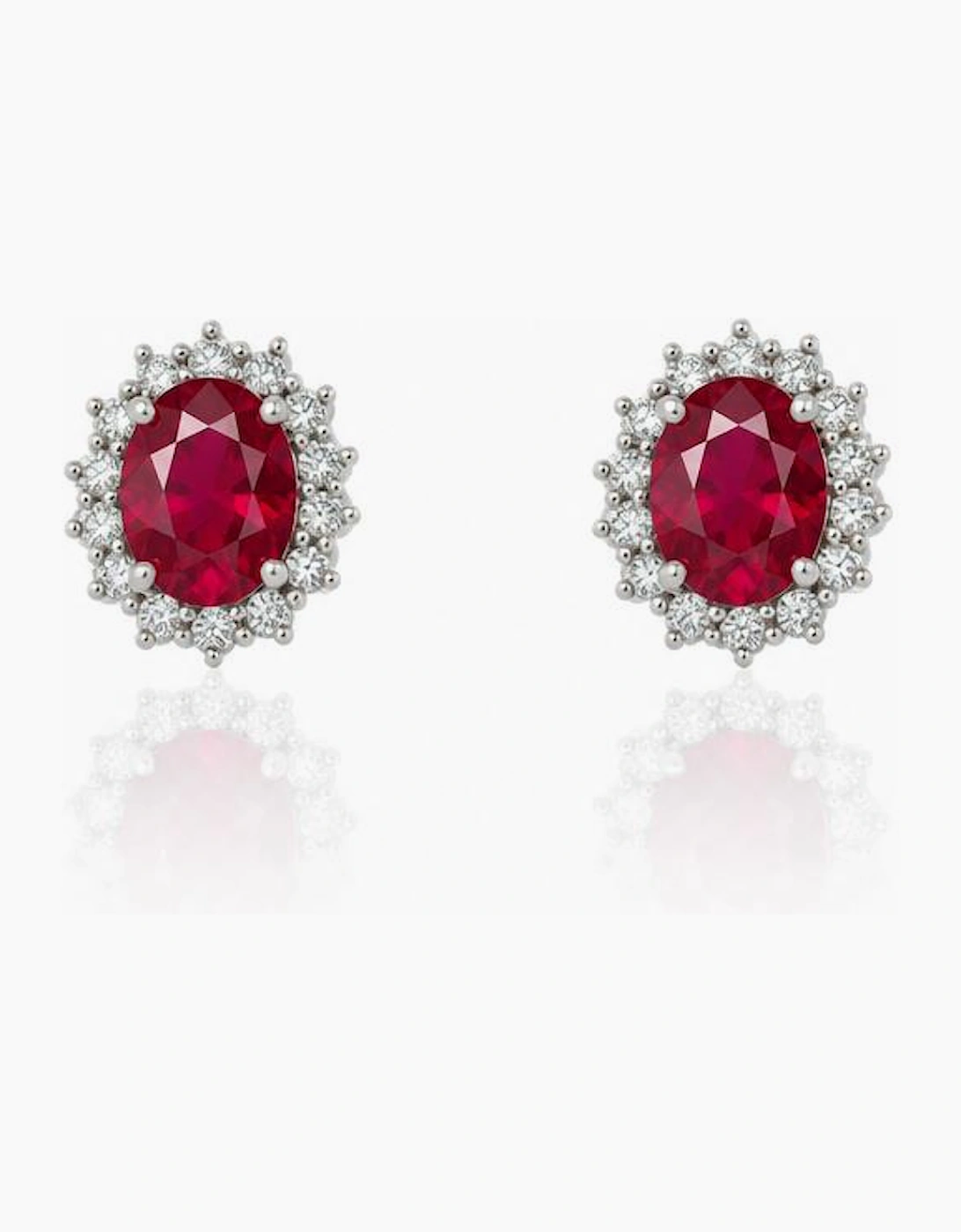Dacia Silver Ruby Earrings