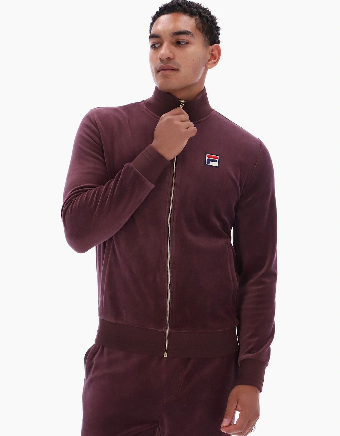 Fila Vintage FILA NERO 2 VELOUR TRACK JACKET FUDGE