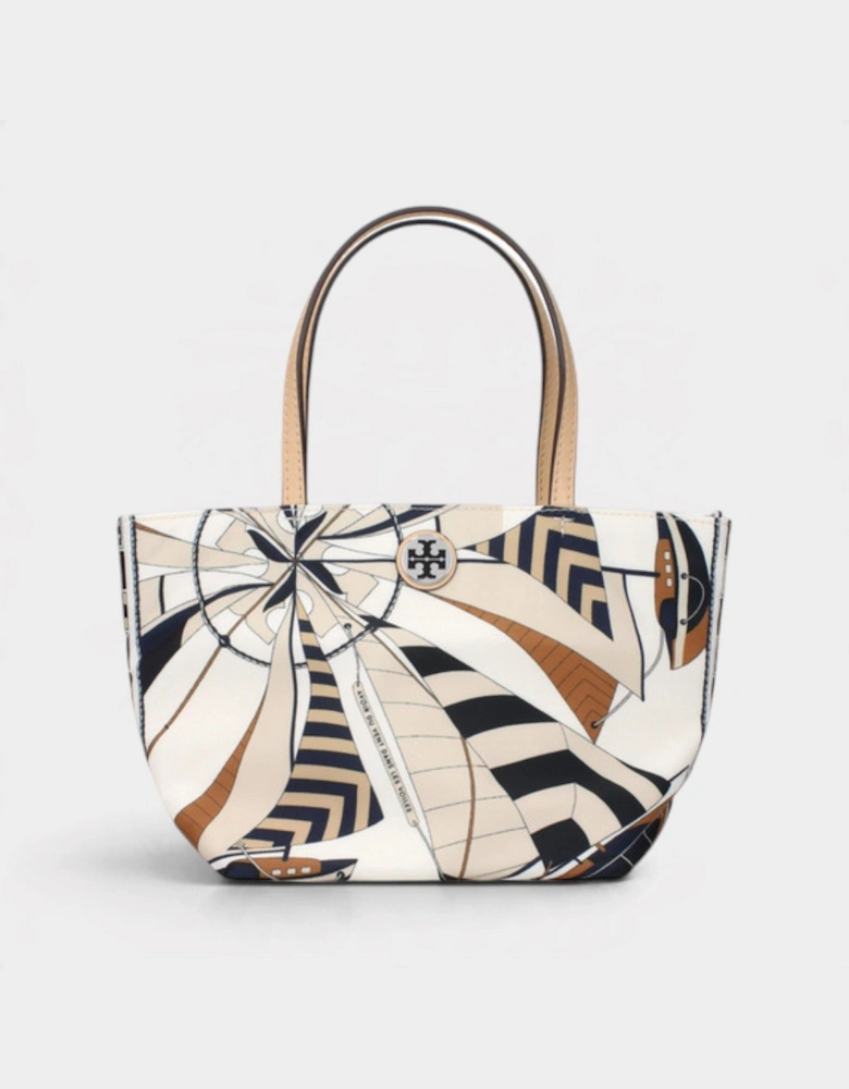 Nylon Printed Mini Tote Beige Sailboat