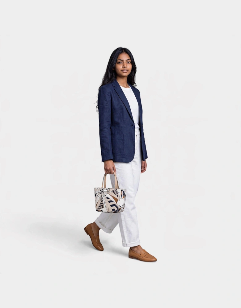 Nylon Printed Mini Tote Beige Sailboat