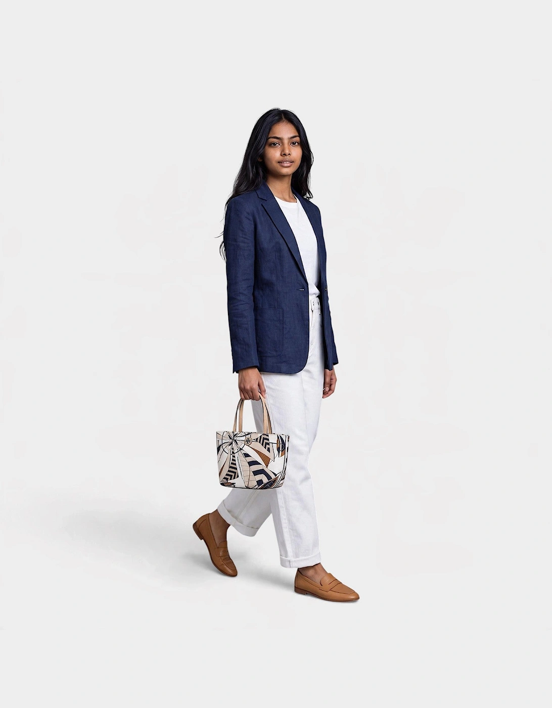 Nylon Printed Mini Tote Beige Sailboat