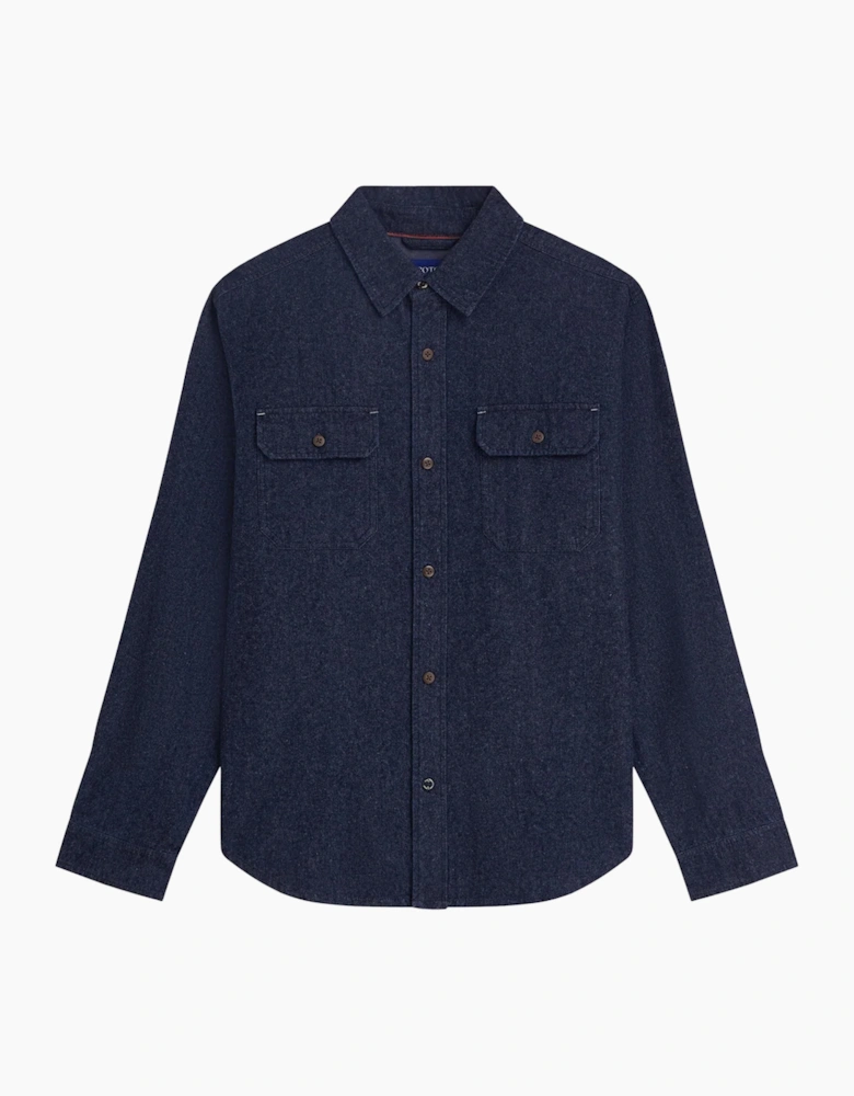 Scotch & Soda Denim Flannel relaxed fit overshirt INDIGO