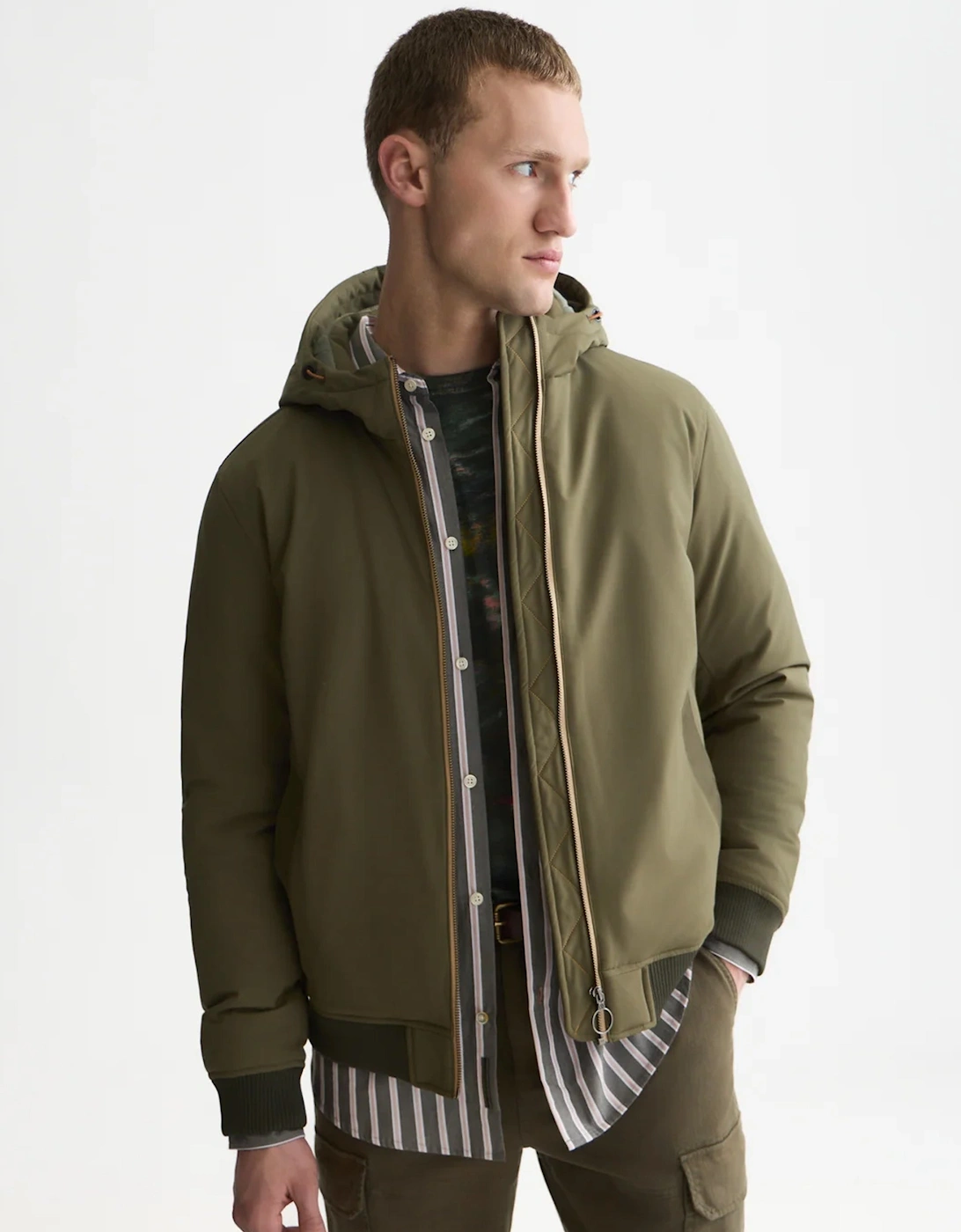 Scotch & Soda Hooded softshell padded jacket GREEN