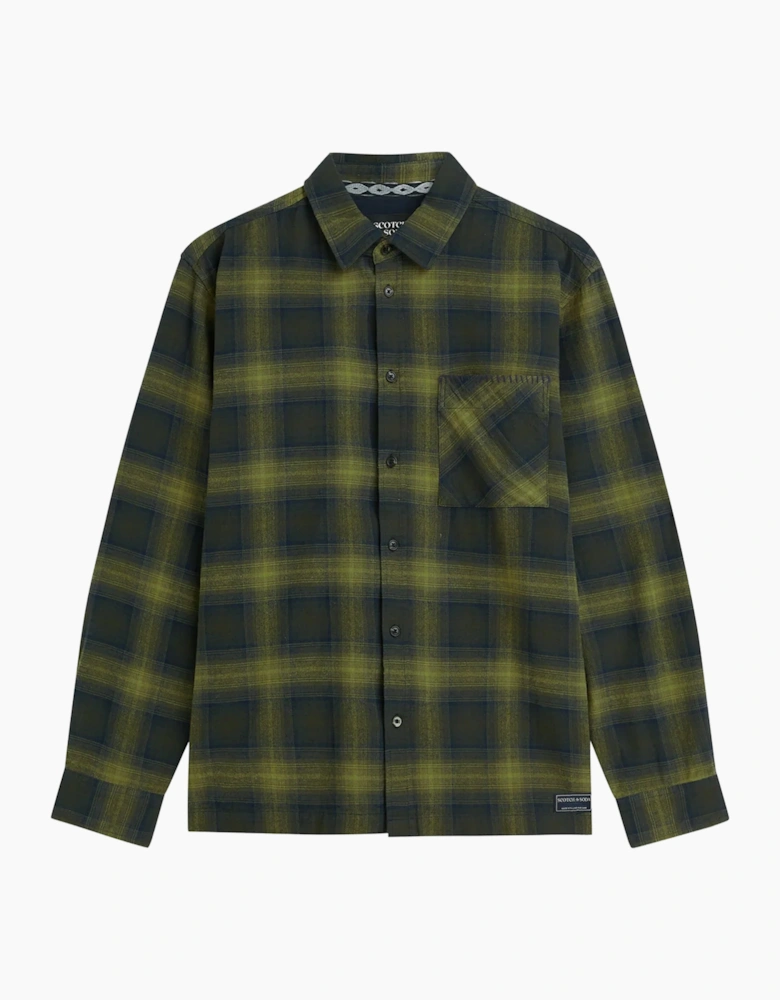 Scotch & Soda Flannel Checked Relaxed Fit Shirt Forest Night check