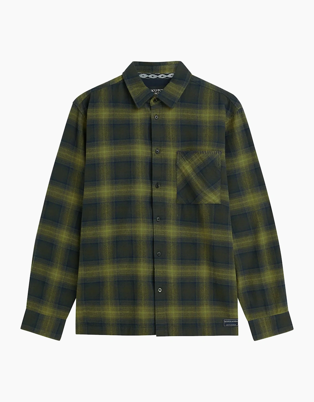 Scotch & Soda Flannel Checked Relaxed Fit Shirt Forest Night check