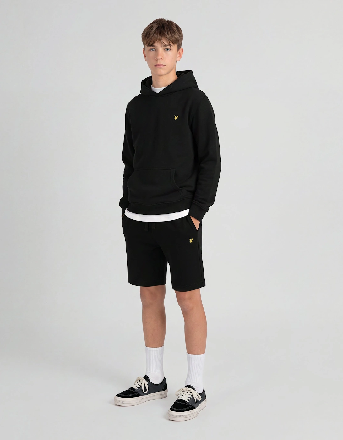 Lyle And Scott Boys Black Kids' Fleece Jogger Shorts, Sports Direct - Image 4