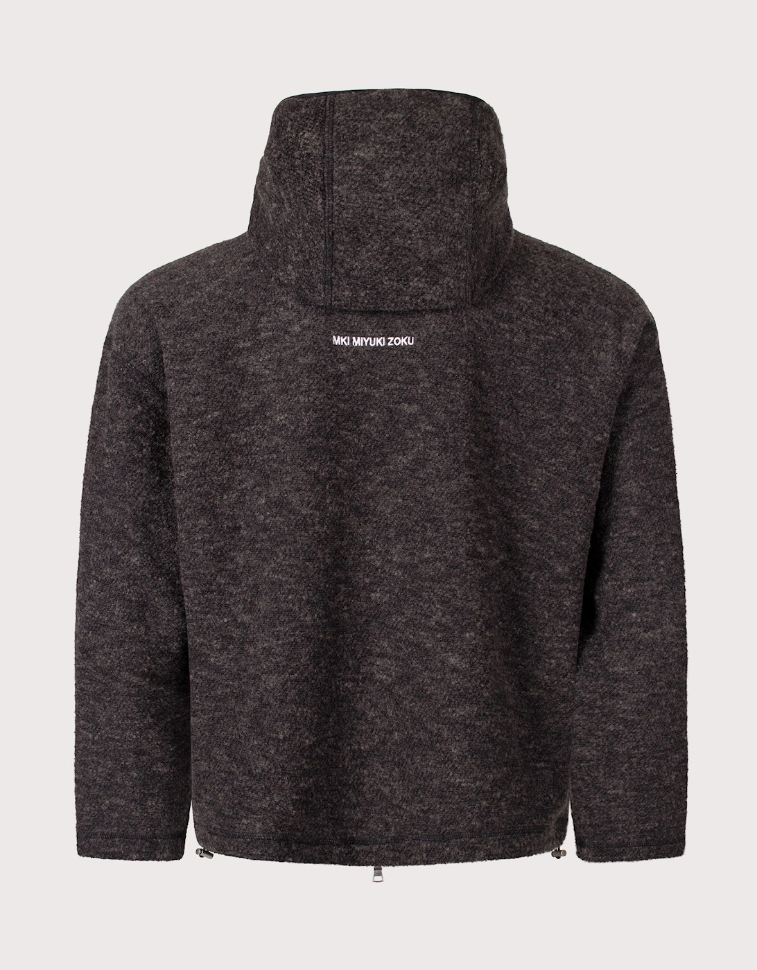 Relaxed Box Fit Boucle Zip Through Hoodie