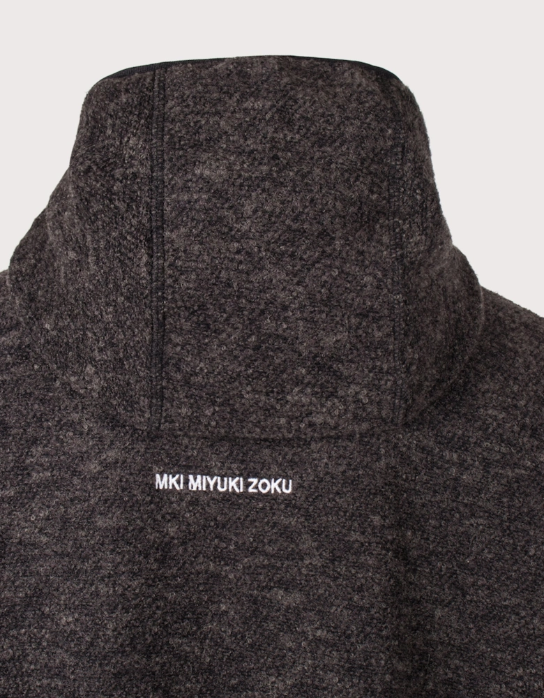 Relaxed Box Fit Boucle Zip Through Hoodie