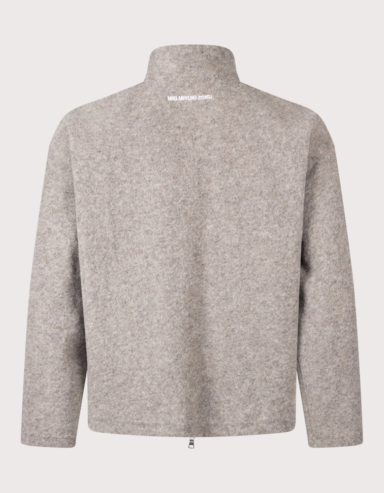 Relaxed Box Fit Pressed Wool Track Jacket