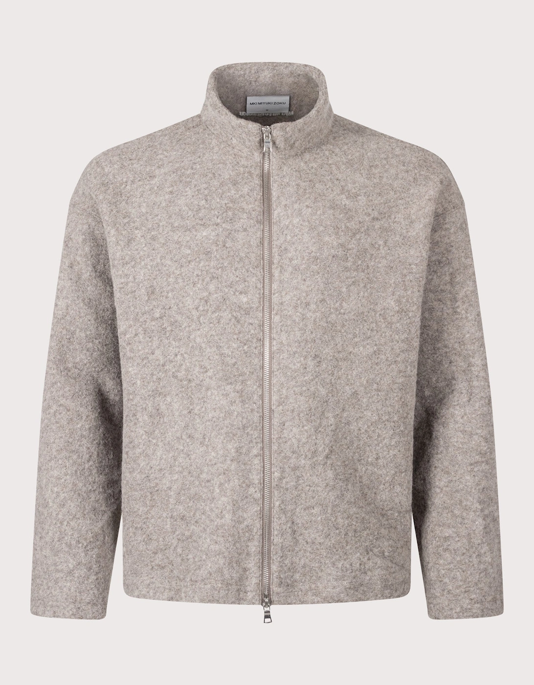Relaxed Box Fit Pressed Wool Track Jacket