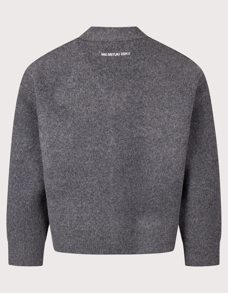 Relaxed Box Fit Double Knit Cardigan