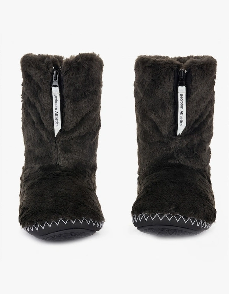 Bedroom Athletics MARILYN Womens Faux Fur Boot Slippers Charcoal