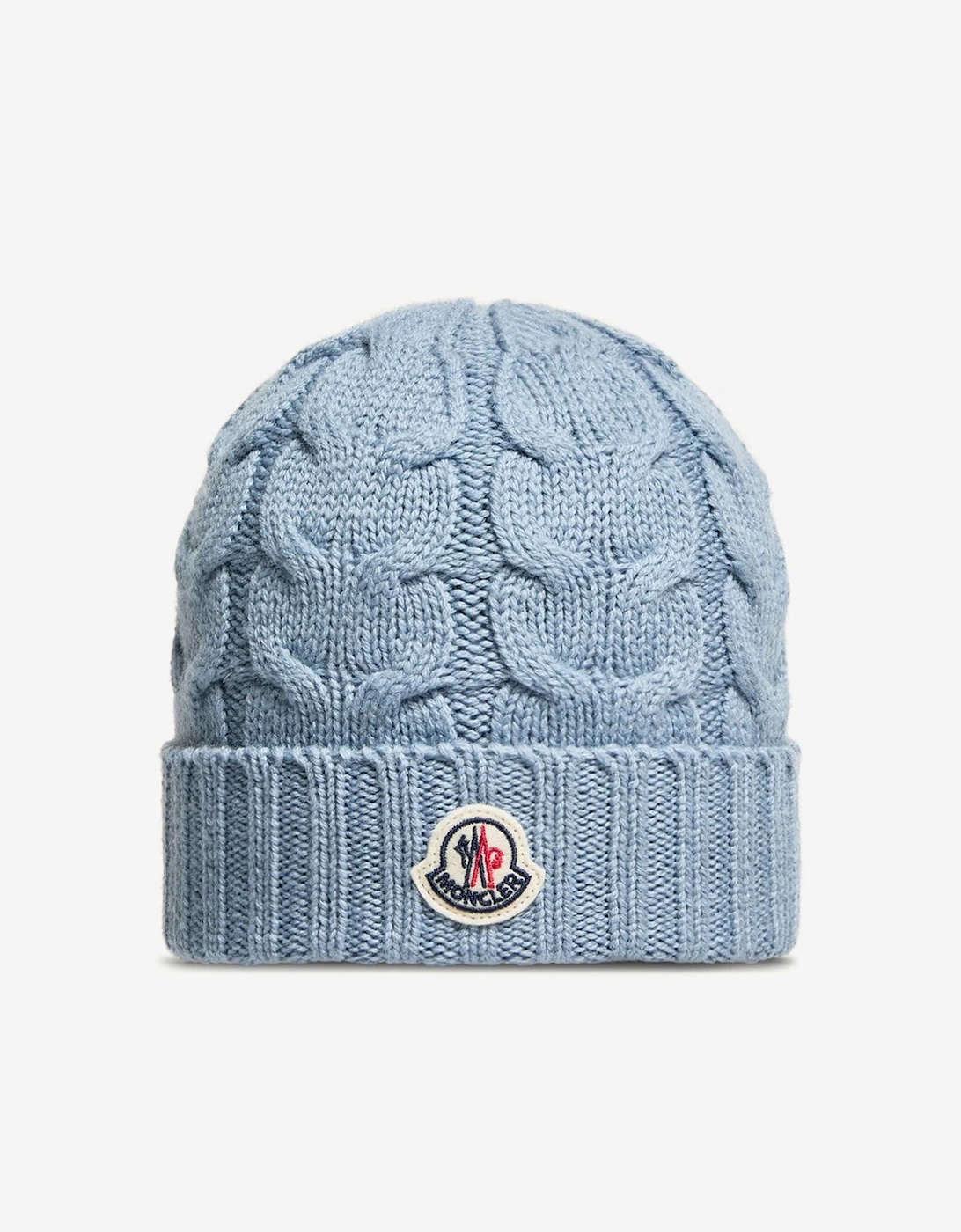Moncler Girls Blue Enfant Wool Cable Knit Beanie Hat - Size 8 - 10 Yrs L 54-56 Cm Kids