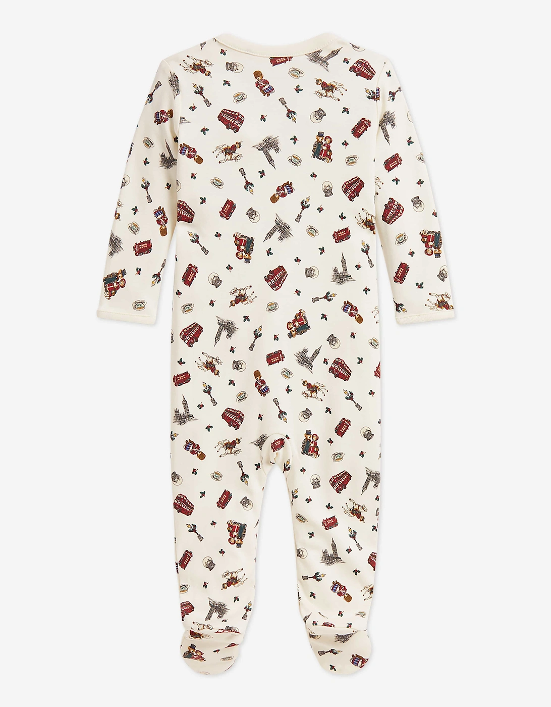 Ralph Lauren Baby Boys Winter Bearville Print Babygrow in Ivory