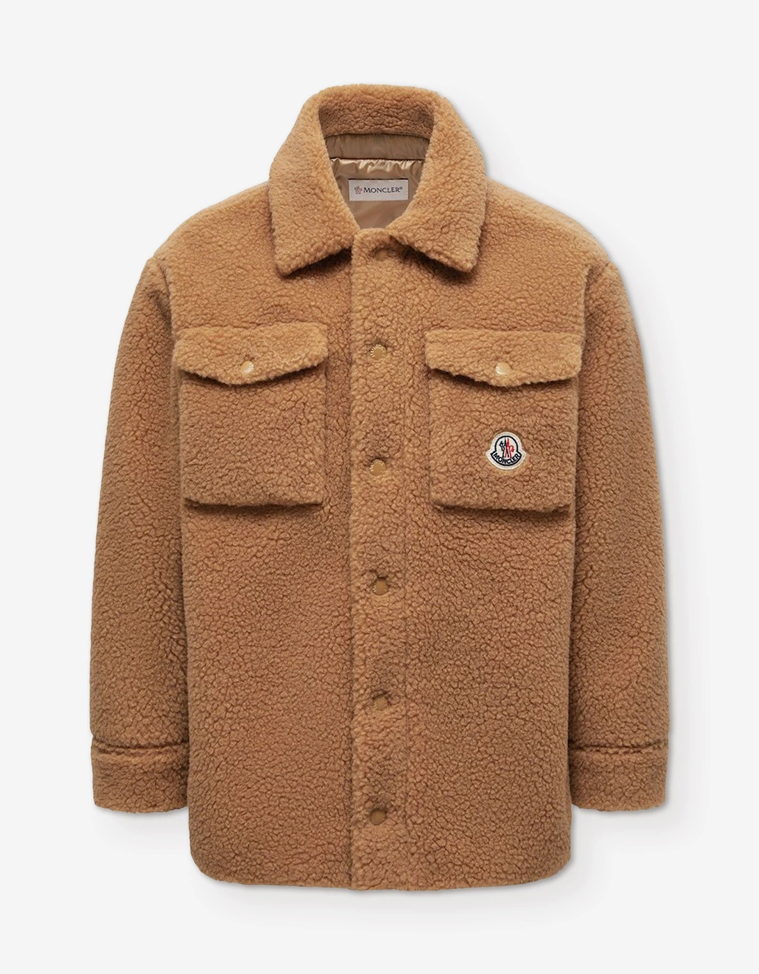 Moncler Enfant Boys Teddy Fleece Overshirt in Beige
