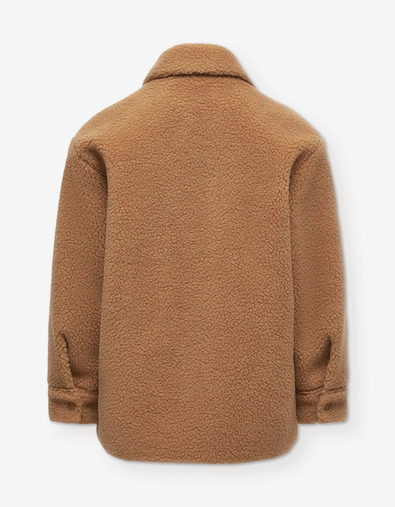 Moncler Enfant Boys Teddy Fleece Overshirt in Beige