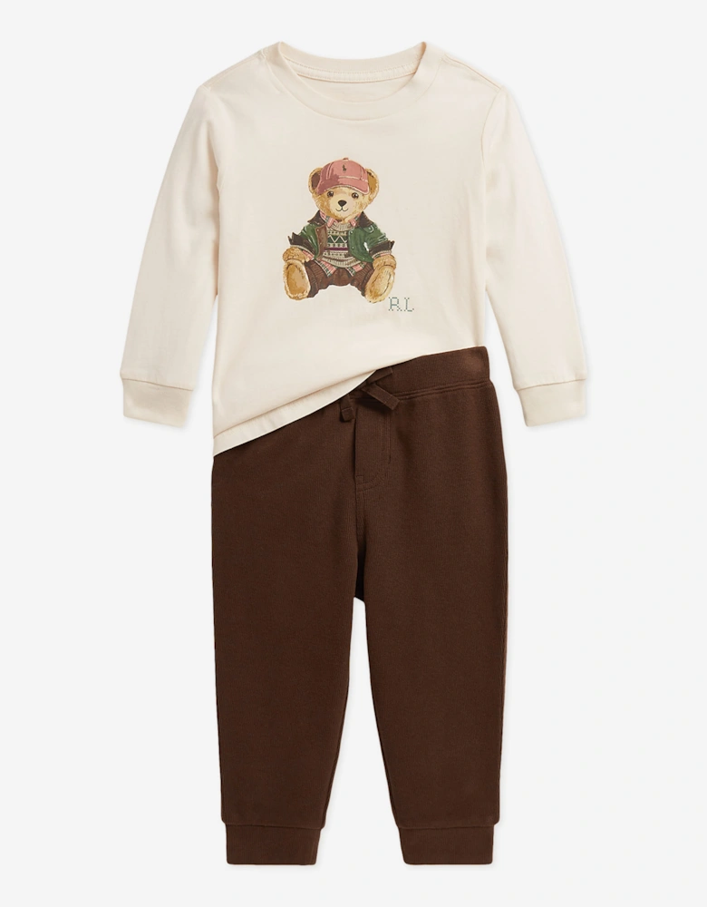 Ralph Lauren Baby Boys Polo Bear Tracksuit in Brown