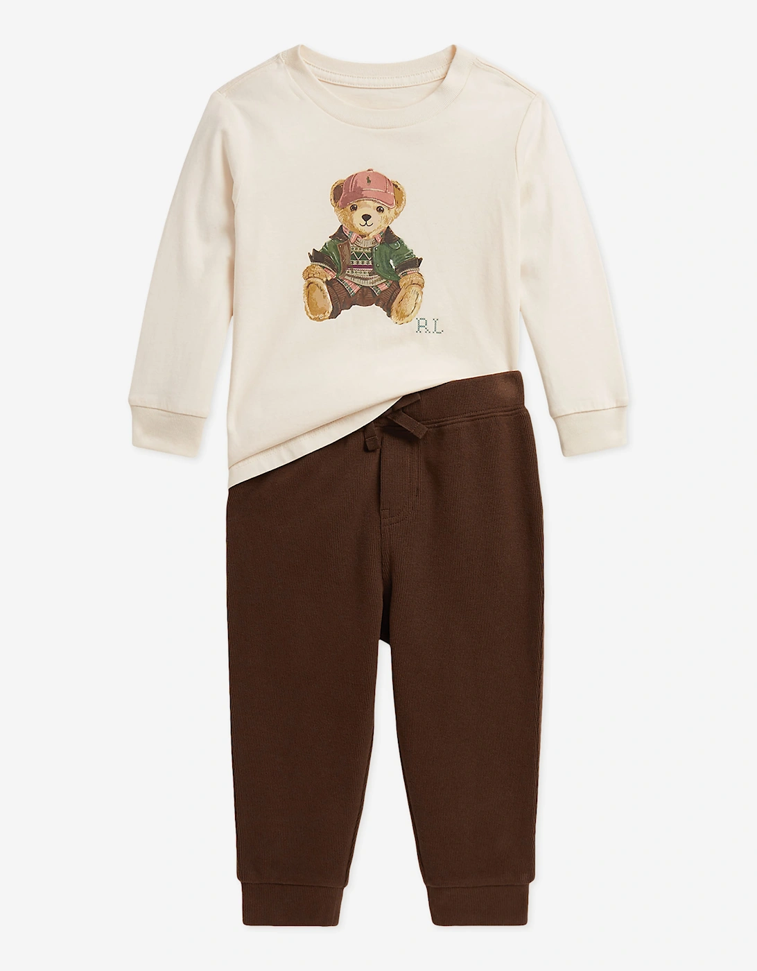 Ralph Lauren Baby Boys Polo Bear Tracksuit in Brown