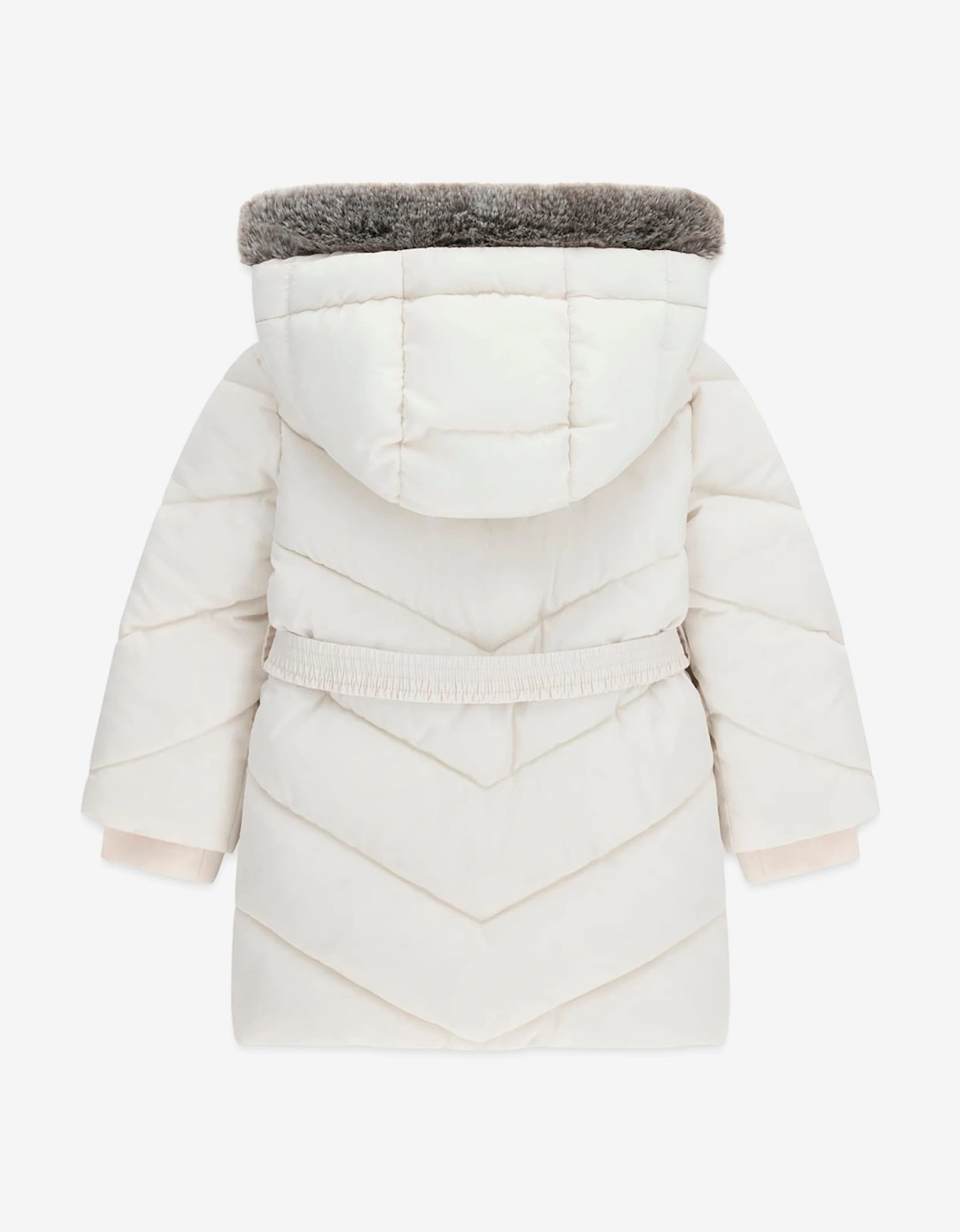 Guess Girls Hooded Puffer Jacket in Ivory
