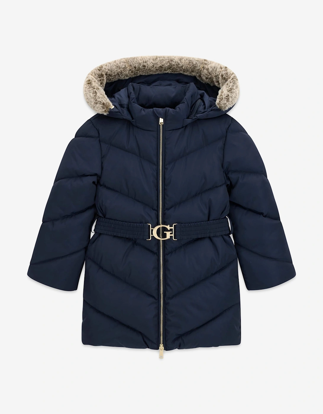Guess Girls Hooded Puffer Jacket in Navy
