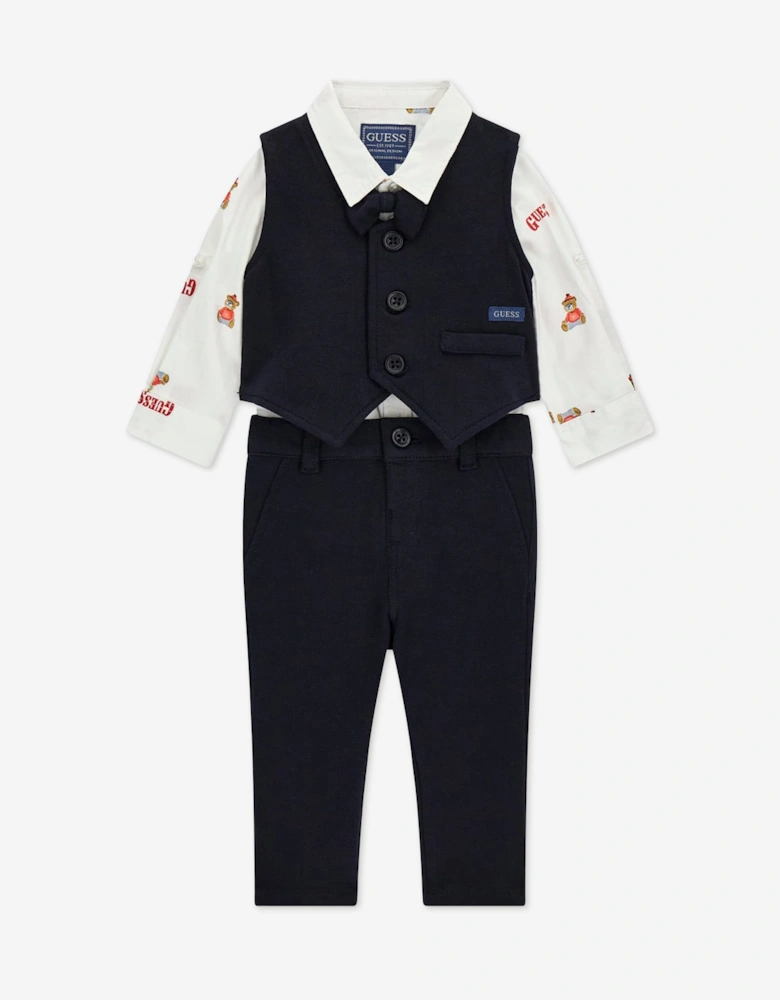 Guess Baby Boys 3 Piece Trouser Set in Navy