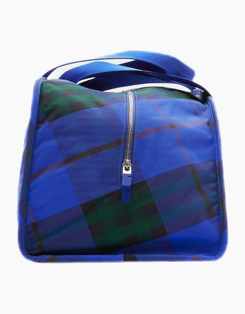Burberry Shield Check Medium Duffle Bag Blue Knight