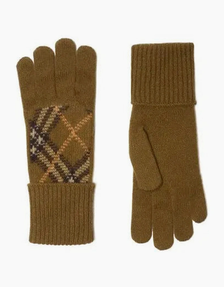 Burberry Cashmere Check Gloves Shrew