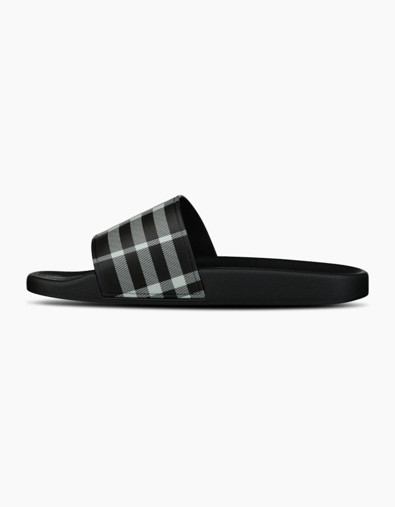 Burberry Furley Check Sliders Black & White