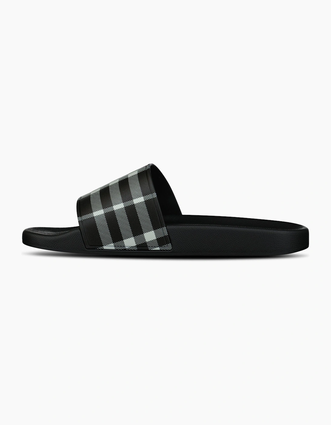 Burberry Furley Check Sliders Black & White