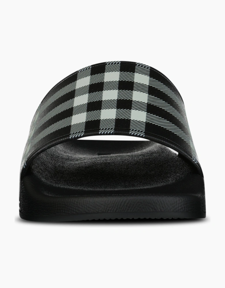 Burberry Furley Check Sliders Black & White