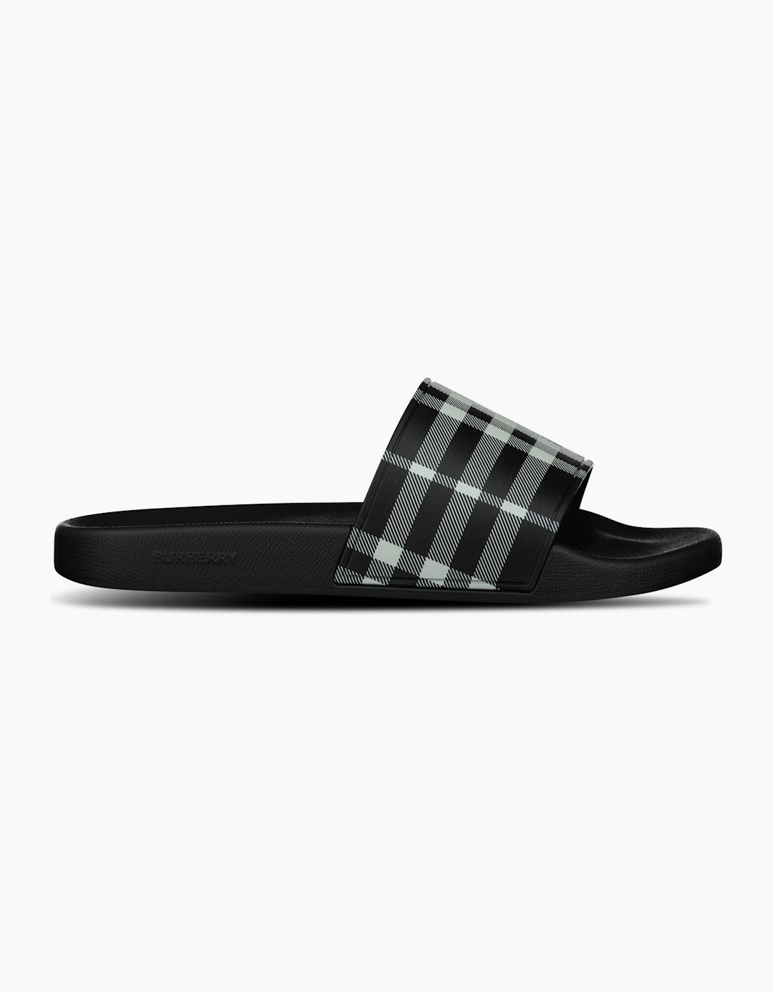 Burberry Furley Check Sliders Black & White