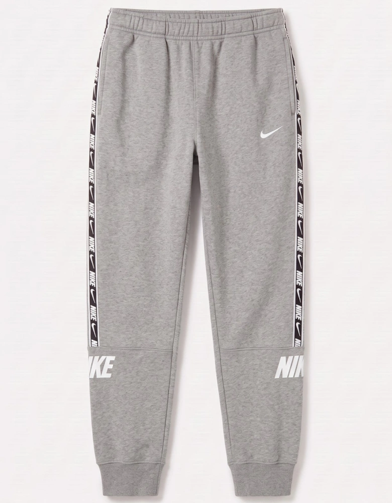 Nike Mens Repeat Taping Logo Fleece Cuffed Joggers in Grey