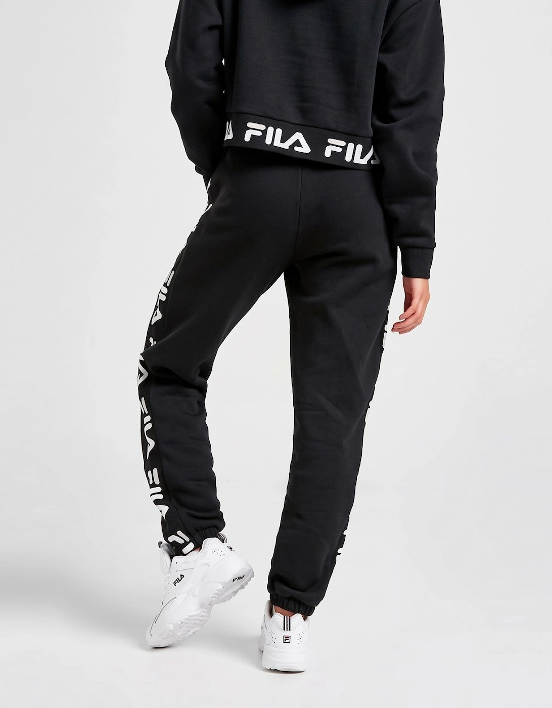 Fila Womens Jacquared Panel Pant Joggers in Black