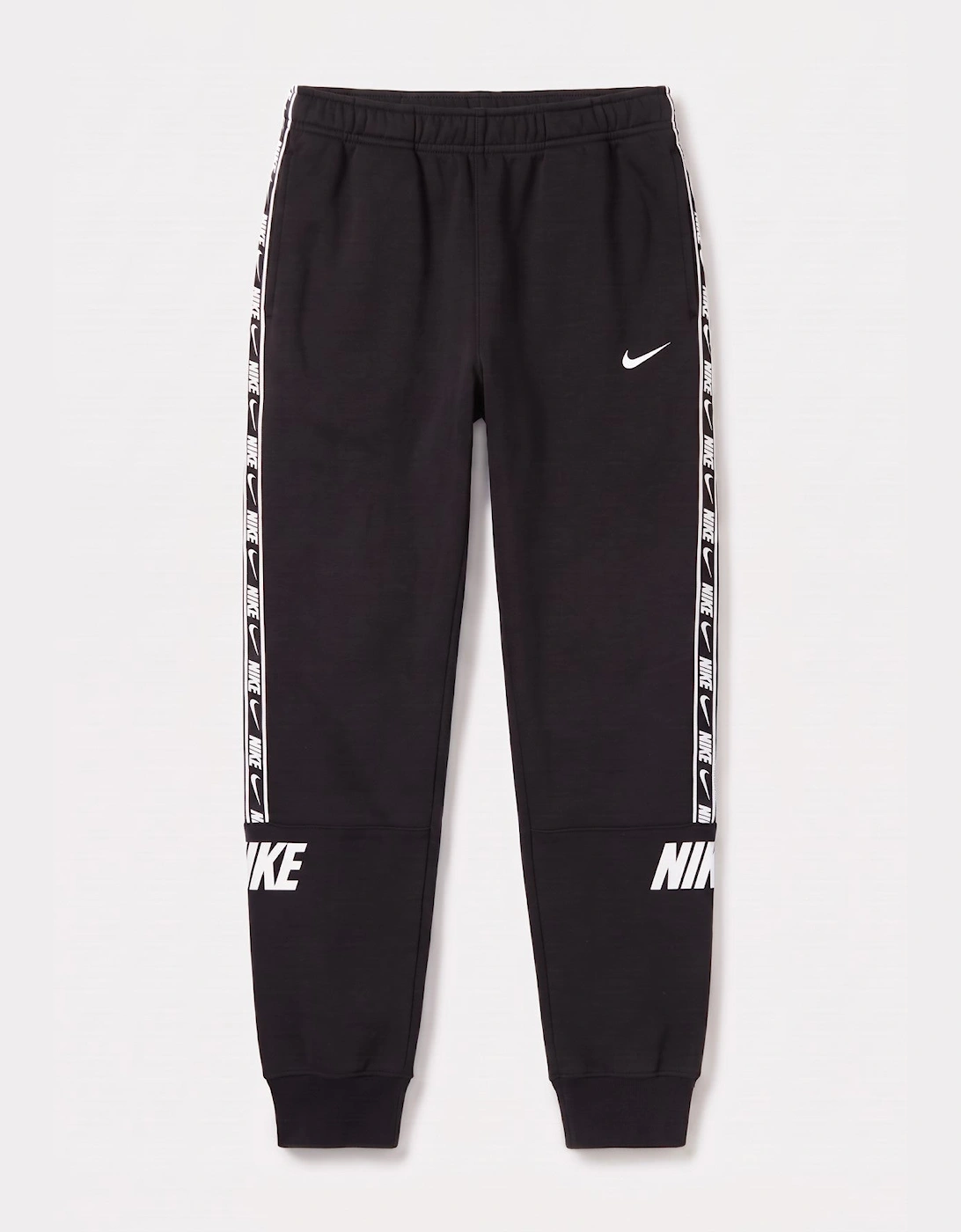 Nike Mens Repeat Taping Logo Fleece Cuffed Joggers in Black
