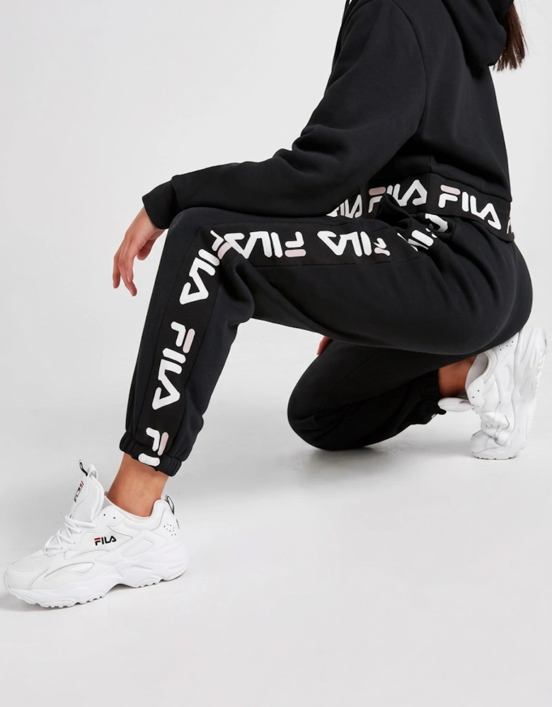 Fila Womens Jacquared Panel Pant Joggers in Black