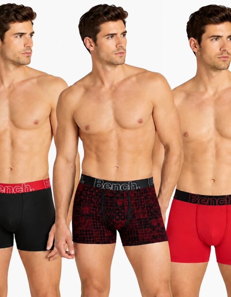 Bench Mens Earl 3 Pack Boxer Shorts