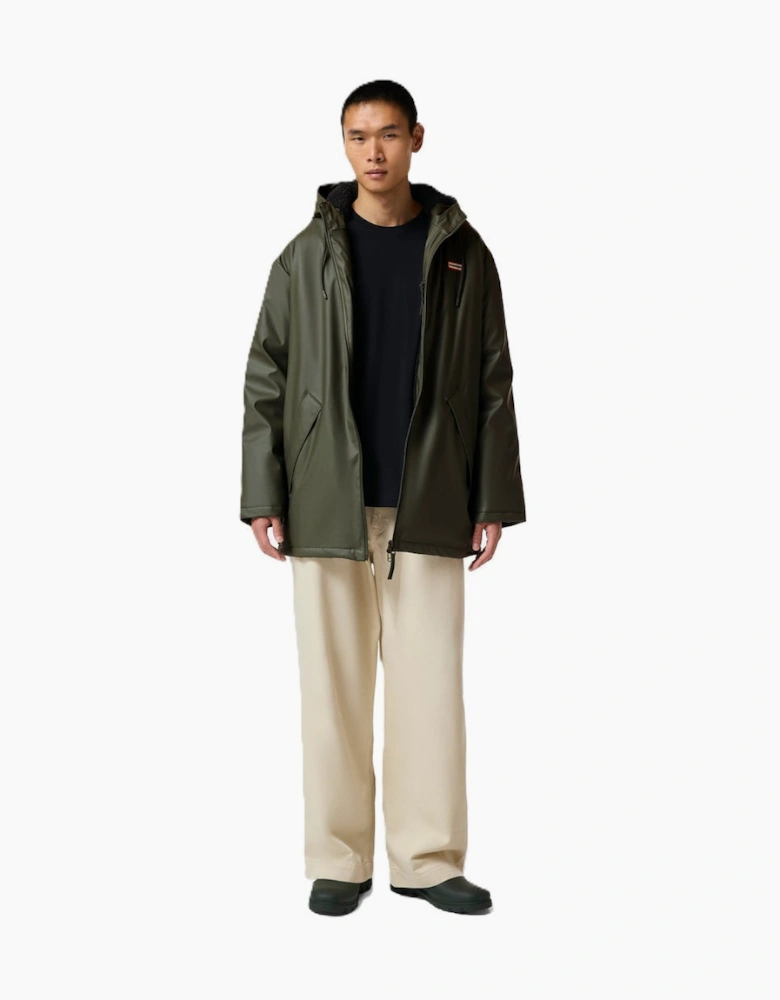 Hunter Short Cocoon Cloak Unisex Green Rain Jacket