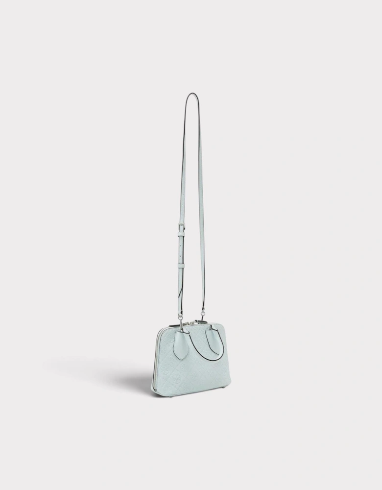 Monogram T Logo Leather Mini Swing Bag Ice Blue