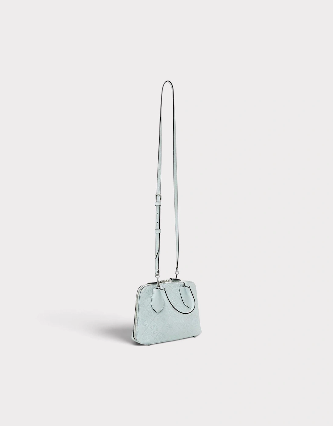 Monogram T Logo Leather Mini Swing Bag Ice Blue