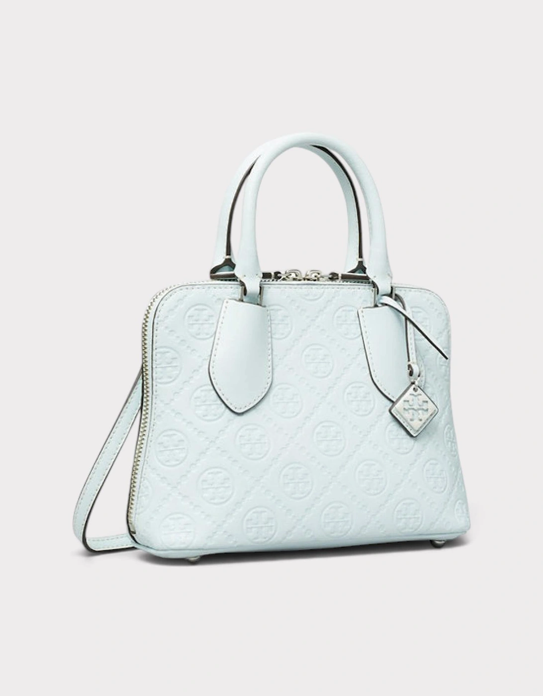 Monogram T Logo Leather Mini Swing Bag Ice Blue