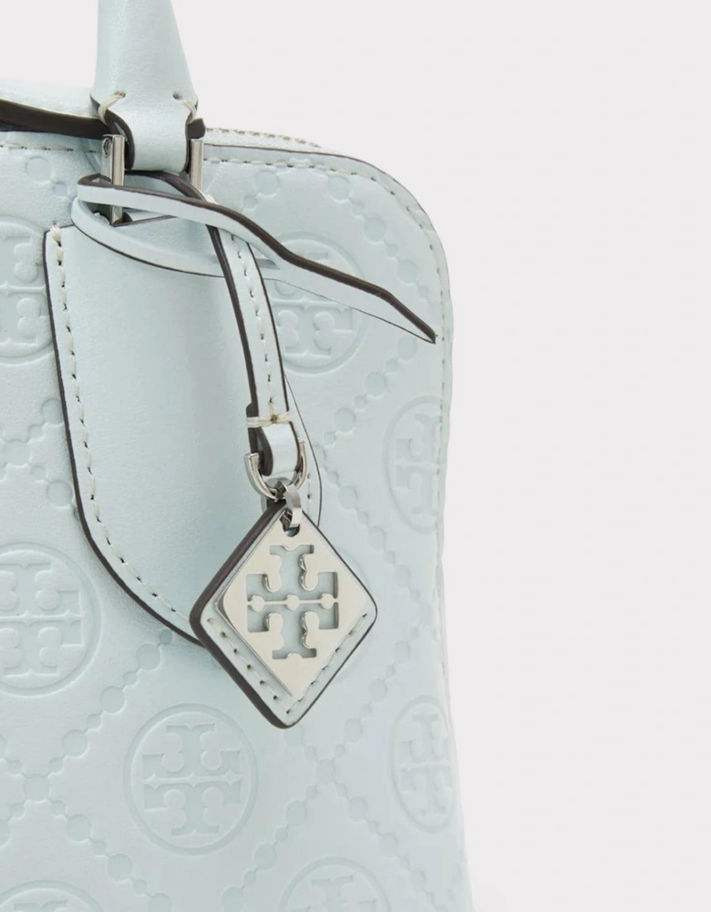 Monogram T Logo Leather Mini Swing Bag Ice Blue