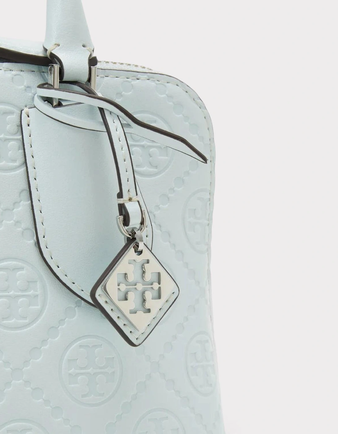 Monogram T Logo Leather Mini Swing Bag Ice Blue