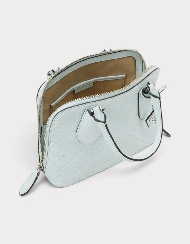 Monogram T Logo Leather Mini Swing Bag Ice Blue