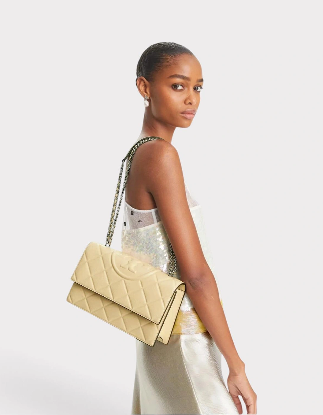 Fleming Convertible Shoulder Bag Vanilla Beige