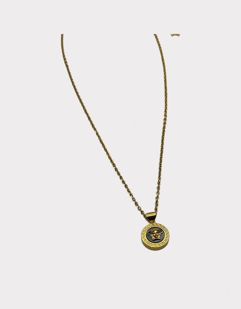 Medusa Head Necklace Black Gold