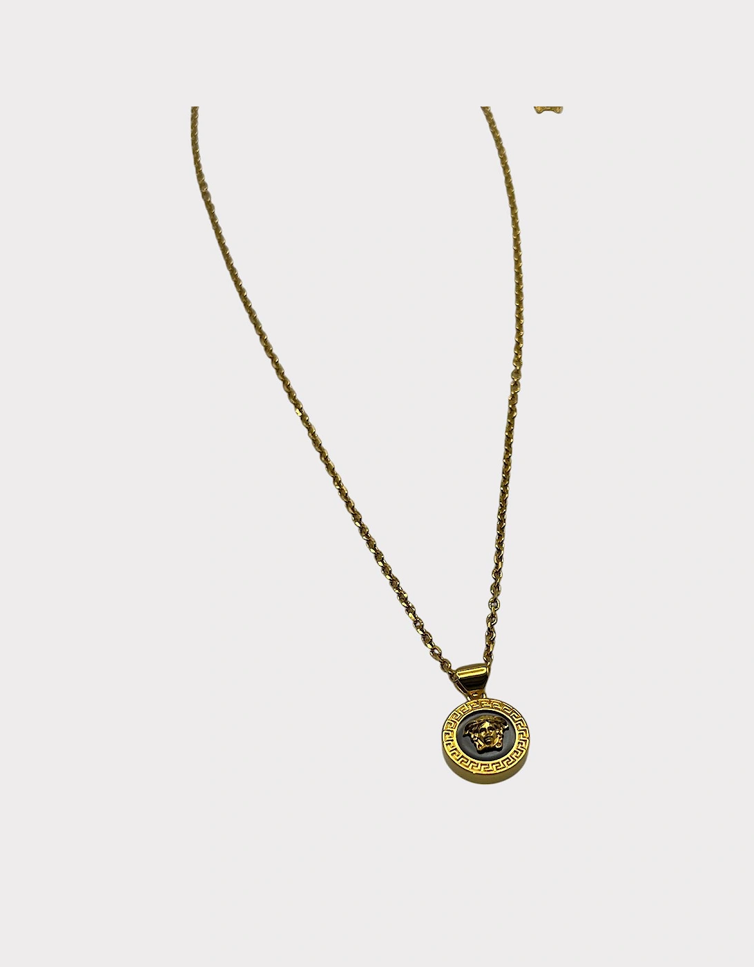 Medusa Head Necklace Black Gold